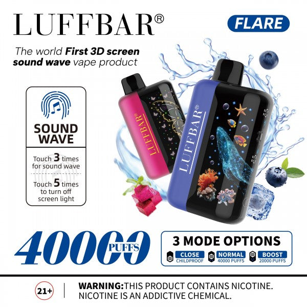 LUFFBAR Flare Vape Rechargeable | 40000 Puffs | 26ML | 5 Pack – Nova ...